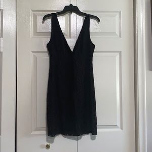 Black lace italian little black dress
